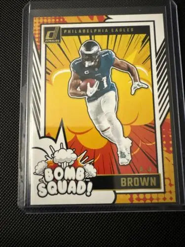 Philadelphia Eagles trading card from Super Bowl Winning 12 Card Lot featuring Hurts and Brown