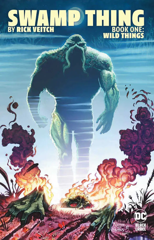 Mossy green Swamp Thing emerges from mist in Rick Veitch’s Wild Things TPB cover art