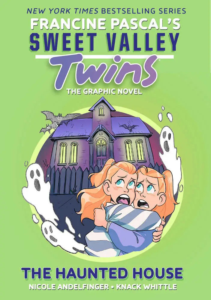 Sweet Valley Twins: The Haunted House graphic novel with spooky purple house cover