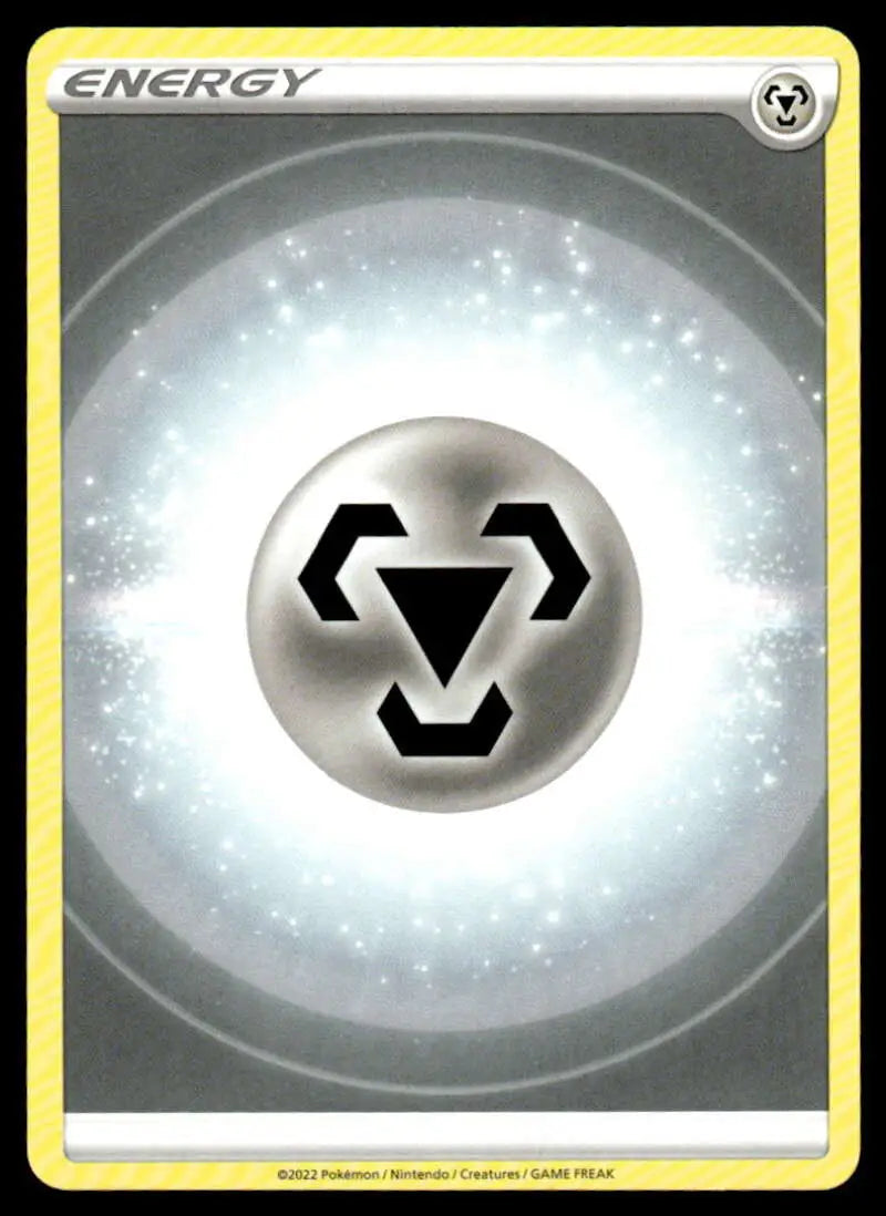 Metal energy symbol with triangular arrows on SWSH09 Pokemon Trading Card