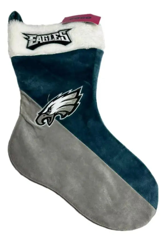 Philadelphia Eagles NFL Holiday Christmas stocking in green, gray, and white colors