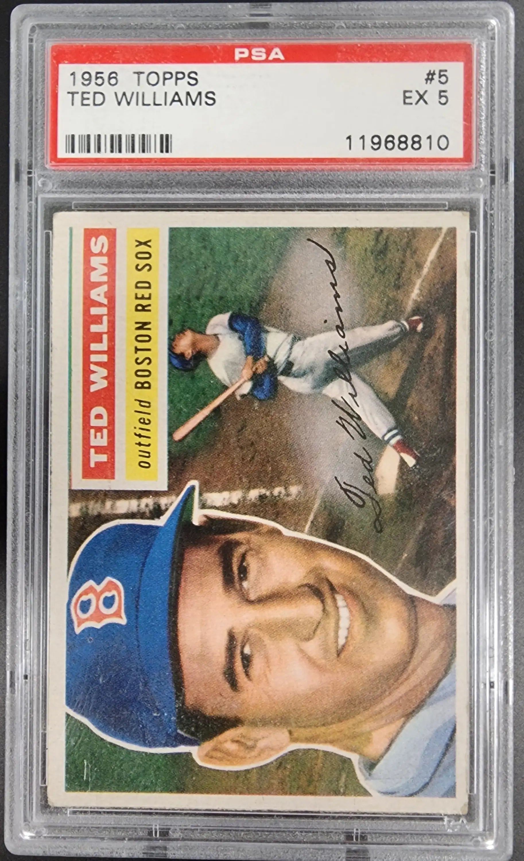 1956 Topps Ted Williams Baseball Card PSA EX 5 in excellent condition for collectors