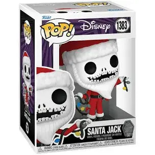 Funko Pop Santa Jack Skellington from The Nightmare Before Christmas holding a candy cane