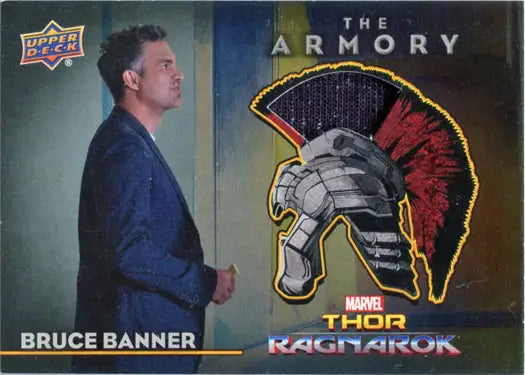 Trading card featuring Mark Ruffalo in blue suit for Thor Ragnarok Costume Card