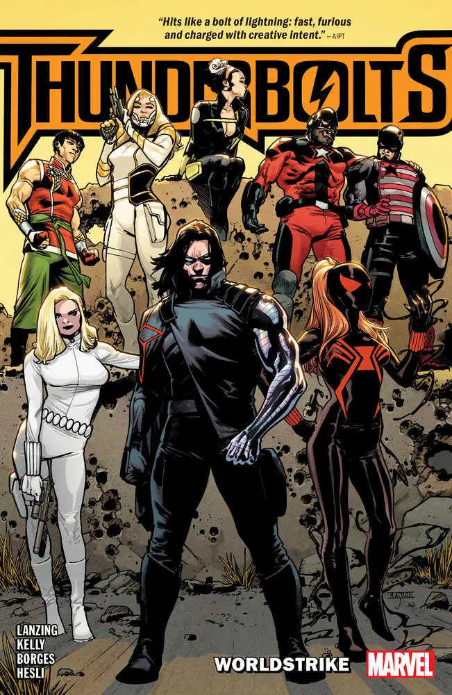 Comic book cover of Thunderbolts: Worldstrike with characters including Winter Soldier