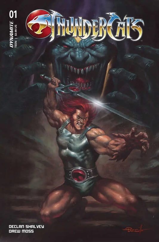 ThunderCats #1 Cover B Parrillo featuring a warrior on Third Earth with a sword