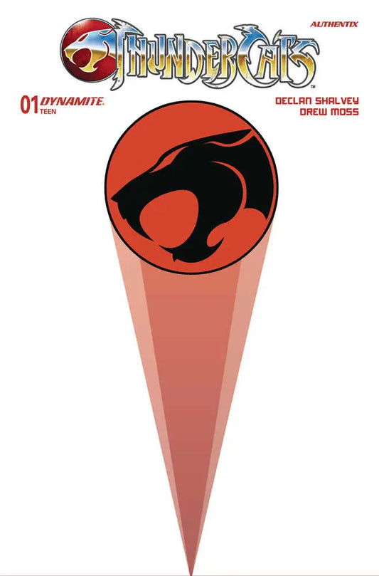 ThunderCats #1 cover featuring logo and cat symbol in red light on Third Earth