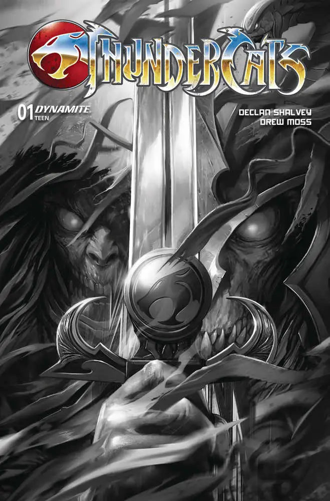 Sword with circular emblem emerging from darkness, Thundercats #1 variant edition