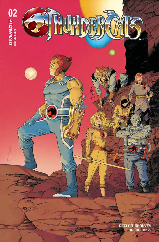 ThunderCats #2 Cover C Shalvey with characters on rocky terrain under reddish sky