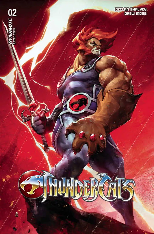 Muscular warrior in blue armor on Thundercats #2 Cover E Tao, perfect for trading cards