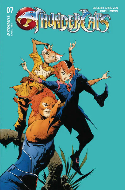 Comic book cover of Thundercats #7 with dynamic cat-like characters in action