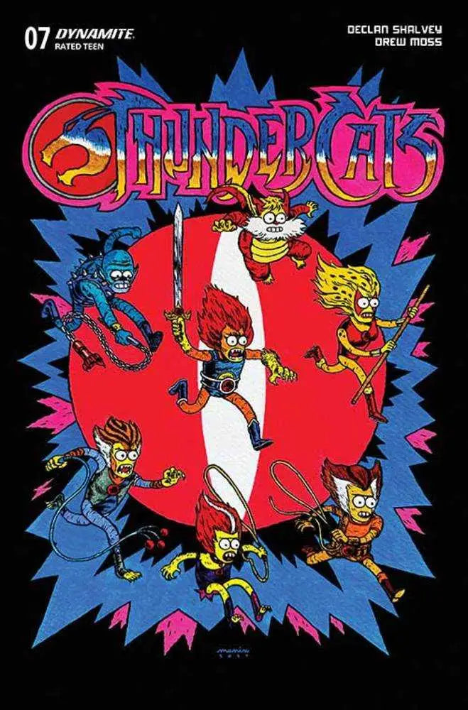 ThunderCats #7 cover featuring dynamic cat-like warriors amidst a red backdrop