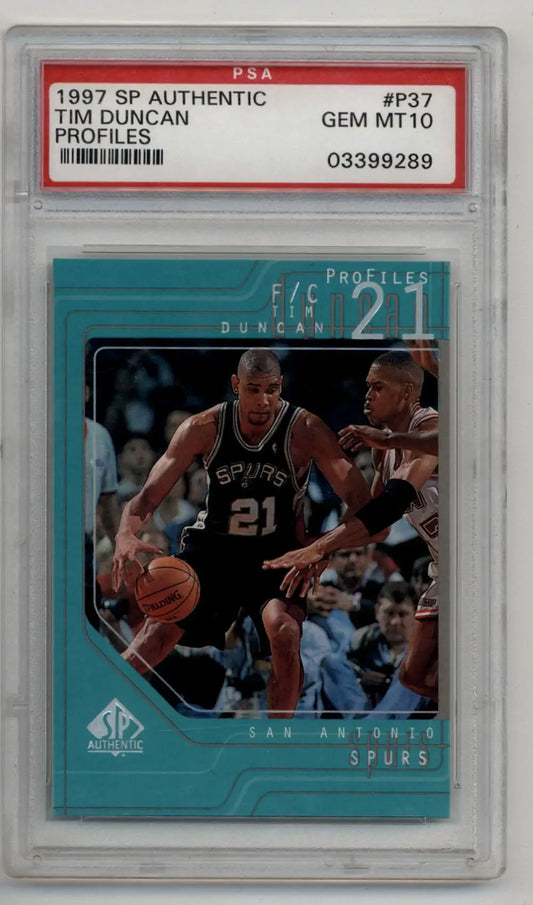 Tim Duncan 1997-98 SP Authentic #P37 Proflies PSA 10 Gem Mint Basketball Card