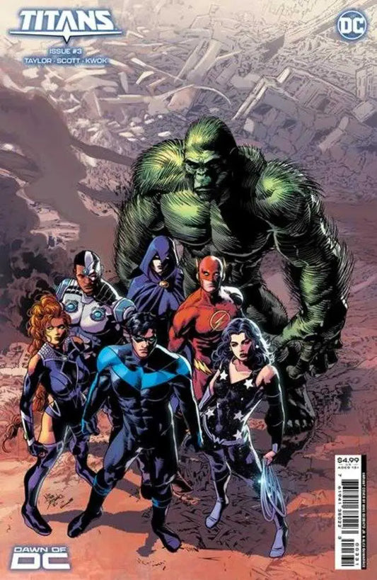 Titans #3 Cover C Mike Deodato Jr variant with Titans team and green monster for trading cards