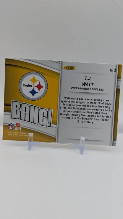 T.J. Watt 2024 Panini Mosaic BANG! Insert Card for Pittsburgh Steelers #3