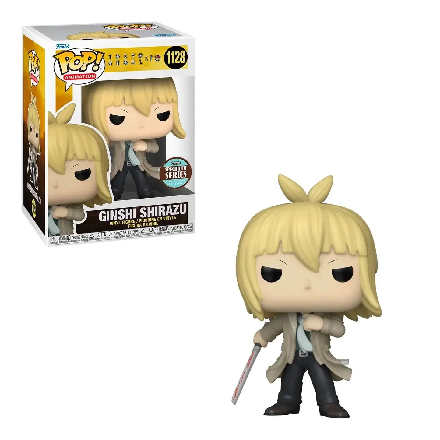 Funko Pop Shigaraki #1128 holding sword from My Hero Academia, Tokyo Ghoul Ginshi Shirazu exclusive