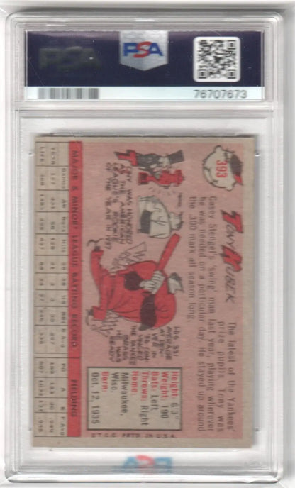 Vintage TONY KUBEK 1958 Topps PSA 8 card in holder, available at Columbia Hobby with free shipping