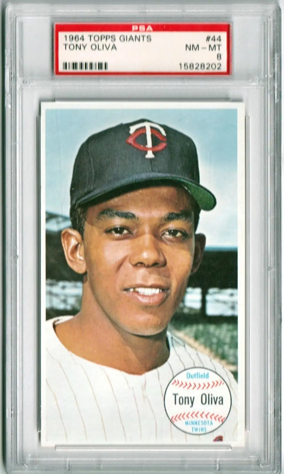 PSA-graded 1964 Topps Minnesota Twins Tony Oliva card in protective case from Columbia Hobby