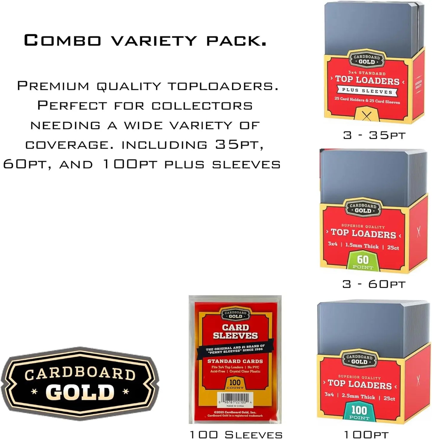 Combo variety pack of Toploader Collector Bundle card sleeves for ultimate card protection