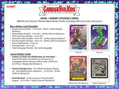 Product information sheet for Garbage Pail Kids trading cards in Topps 2022 Hobby Box