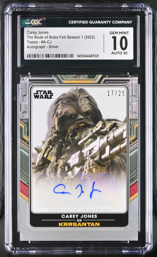 Graded Carey Jones Star Wars Autograph Card in Gem Mint condition for collectors