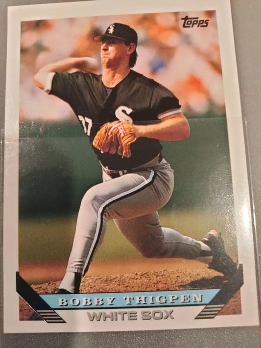 Topps 645 Bobby Thigpen Chicago White Sox 1993 Baseball Card in Mint Condition