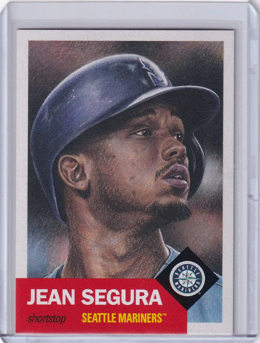 Topps Baseball Living Set #12 featuring Jean Segura, Seattle Mariners player with blue helmet