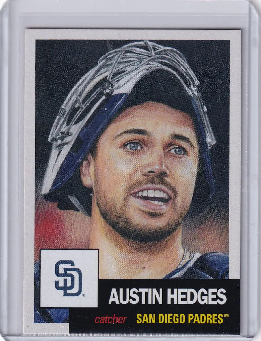 Baseball card of Austin Hedges from Topps Baseball Living Set for San Diego Padres