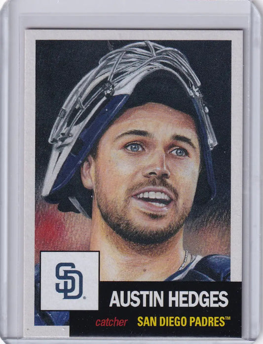 Baseball card of Austin Hedges from Topps Baseball Living Set for San Diego Padres