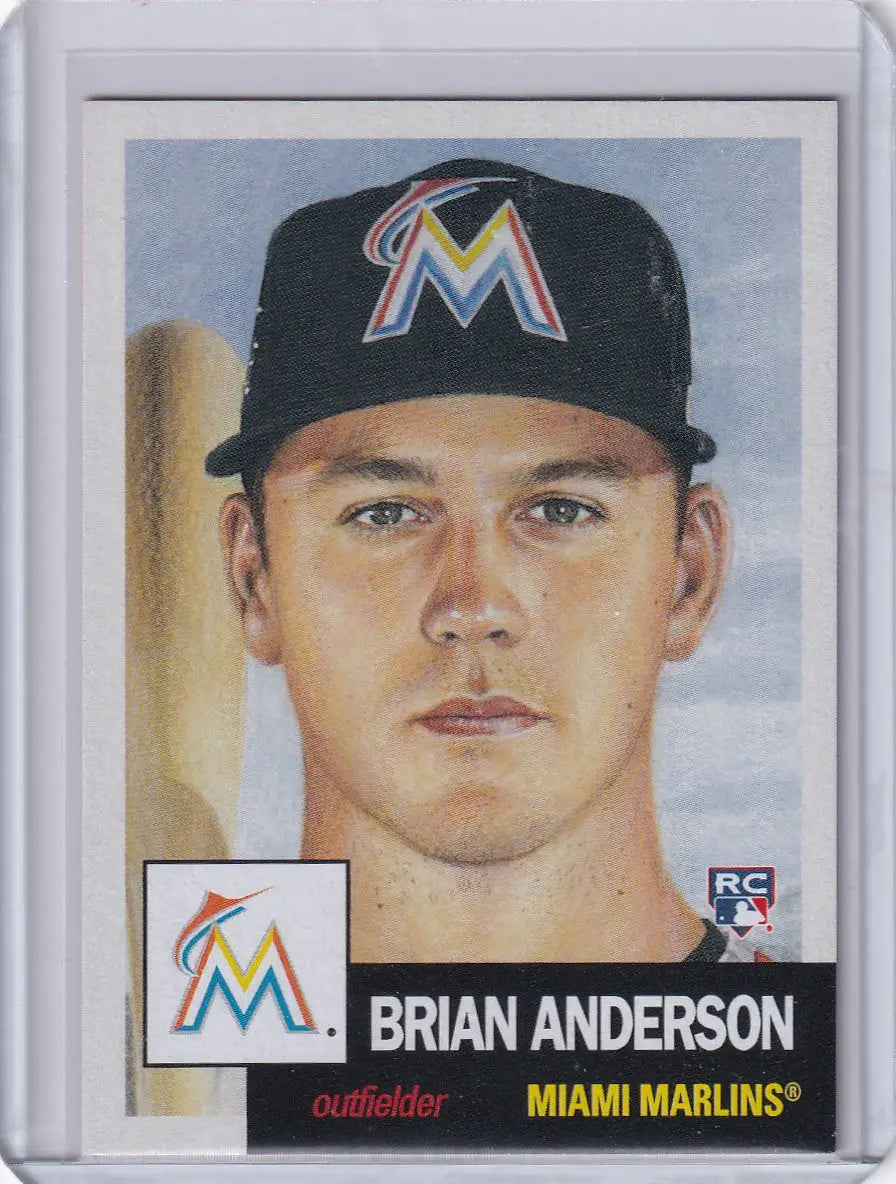 Baseball card of Brian Anderson from Topps Baseball Living Set featuring Miami Marlins