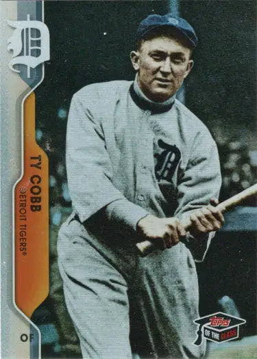 Vintage Detroit Tigers player Ty Cobb on Topps Greats Foil Card TCG-7 175/299