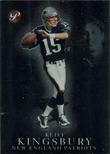 Football player in New England Patriots uniform on Topps Pristine base rookie card