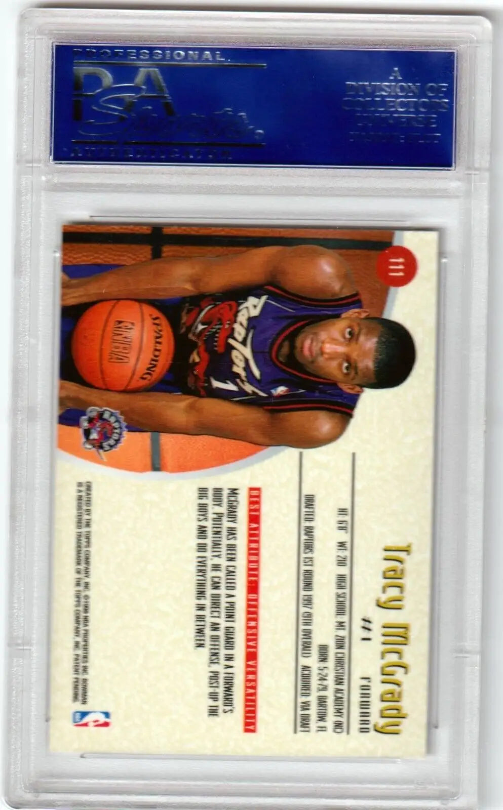 Basketball trading card in a case TRACY McGRADY 1997-98 PSA 10 GEM MINT single cards