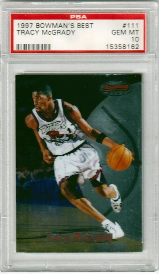 PSA-graded 1997 Bowman’s Best Tracy McGrady Rookie card, perfect for single cards collectors