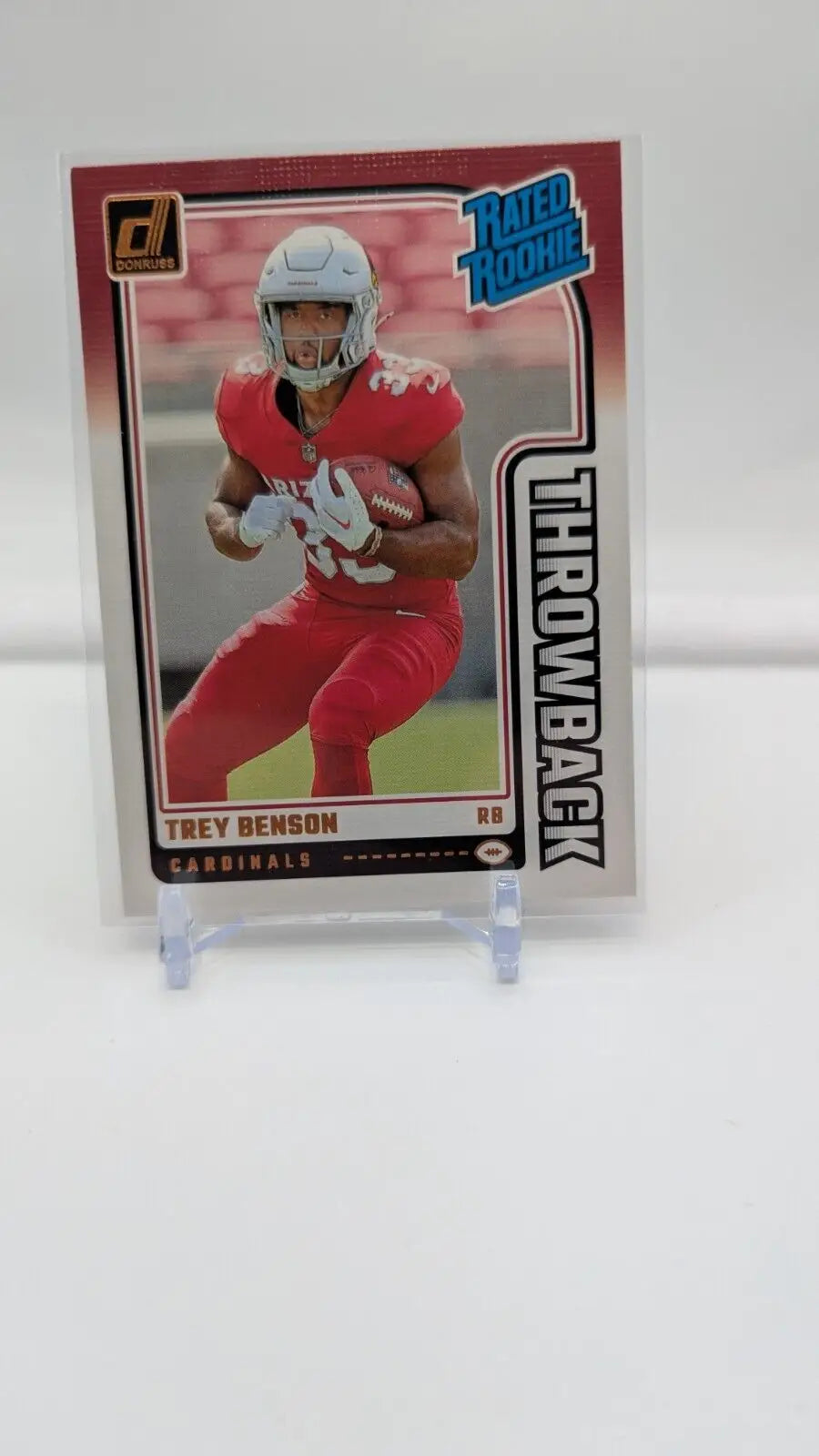 Trey Benson 2024 Donruss Rated Rookie Throwback Arizona Cardinals #11 trading card