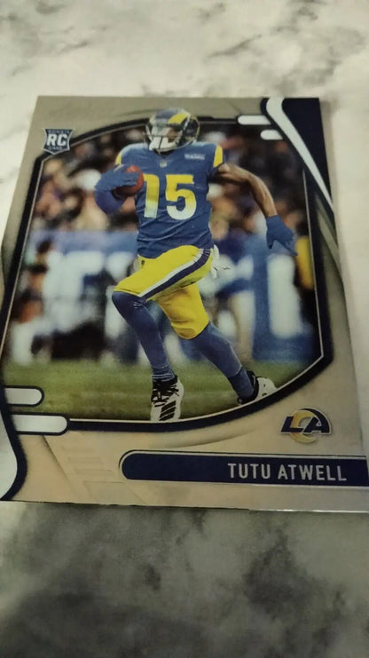 Tutu Atwell rookie card from 2021 Panini Absolute Football, Los Angeles Rams collectible