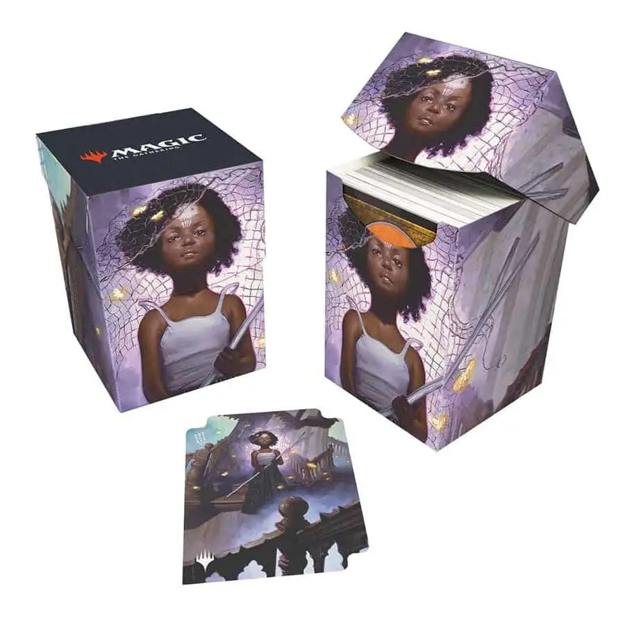 Magic: The Gathering Ultra PRO deck box with purple silver artwork and rigid polypropylene materials