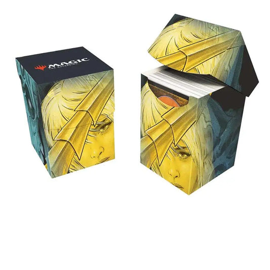 Magic: The Gathering Ultra PRO deck box in yellow and teal with rigid polypropylene materials