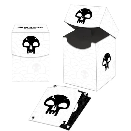 Ultra PRO 100+ Deck Box in Mana 8 with skull design for Magic: The Gathering storage