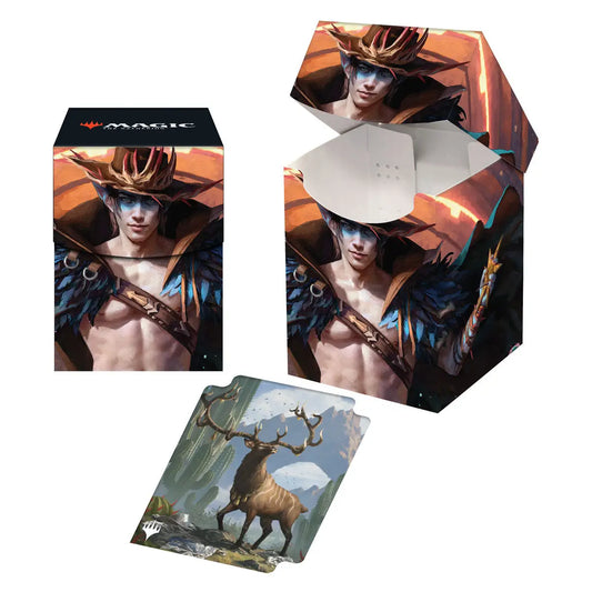 Ultra PRO Outlaws of Thunder Junction Deck Box featuring fantasy art and rigid polypropylene materials