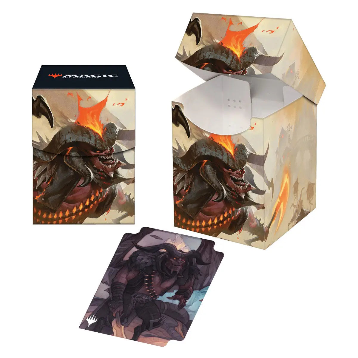 Dragon-themed Ultra PRO deck box® card storage featuring Rakdos key art for Magic: The Gathering