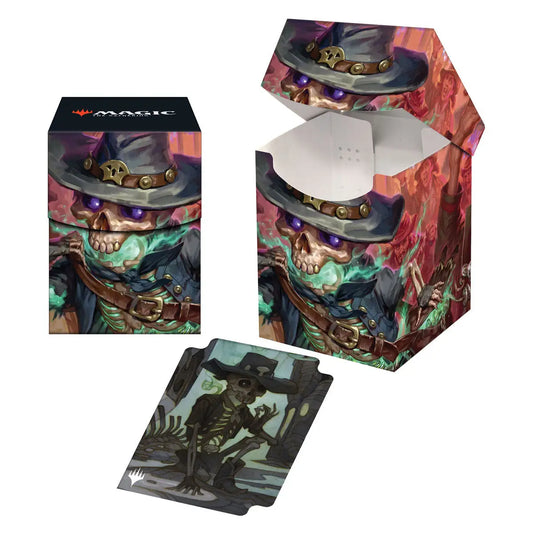 Ultra PRO 100+ Deck Box featuring Tinybones with glowing eyes for card storage