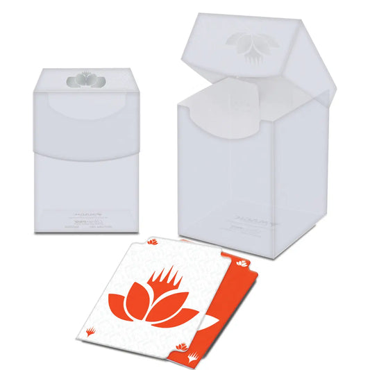 White cardboard deck box for storing standard gaming cards and token dividers