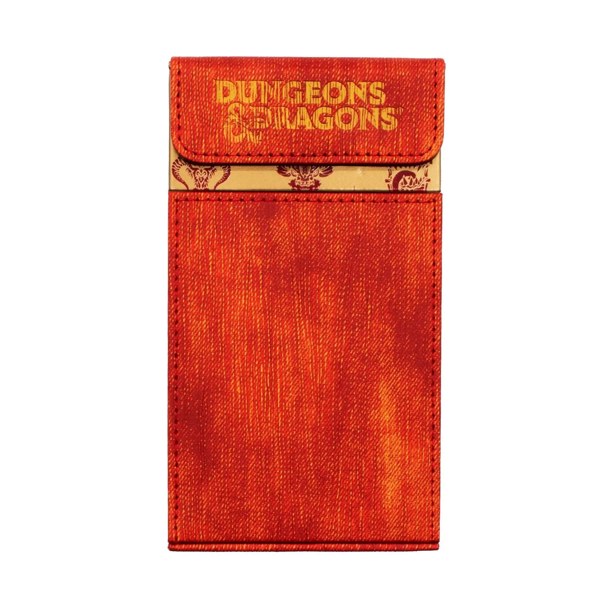 Red Dungeons & Dragons book cover on Ultra PRO Leatherette Dice Tower for standard sized RPG