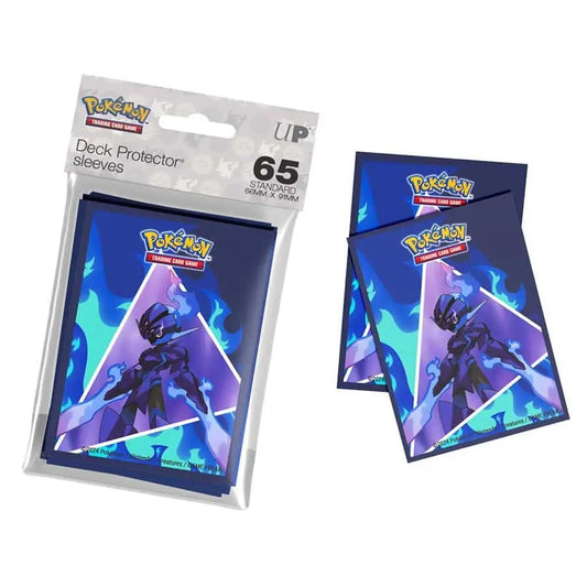 Lucario artwork deck protector sleeves with blue flames for Pokemon trading card game