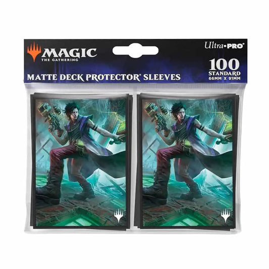 Ultra PRO deck protector sleeves featuring a spellcaster channeling blue magic energy