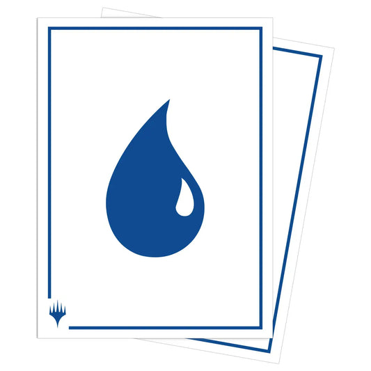 Blue water droplet shape on Ultra PRO deck protector sleeves for cards