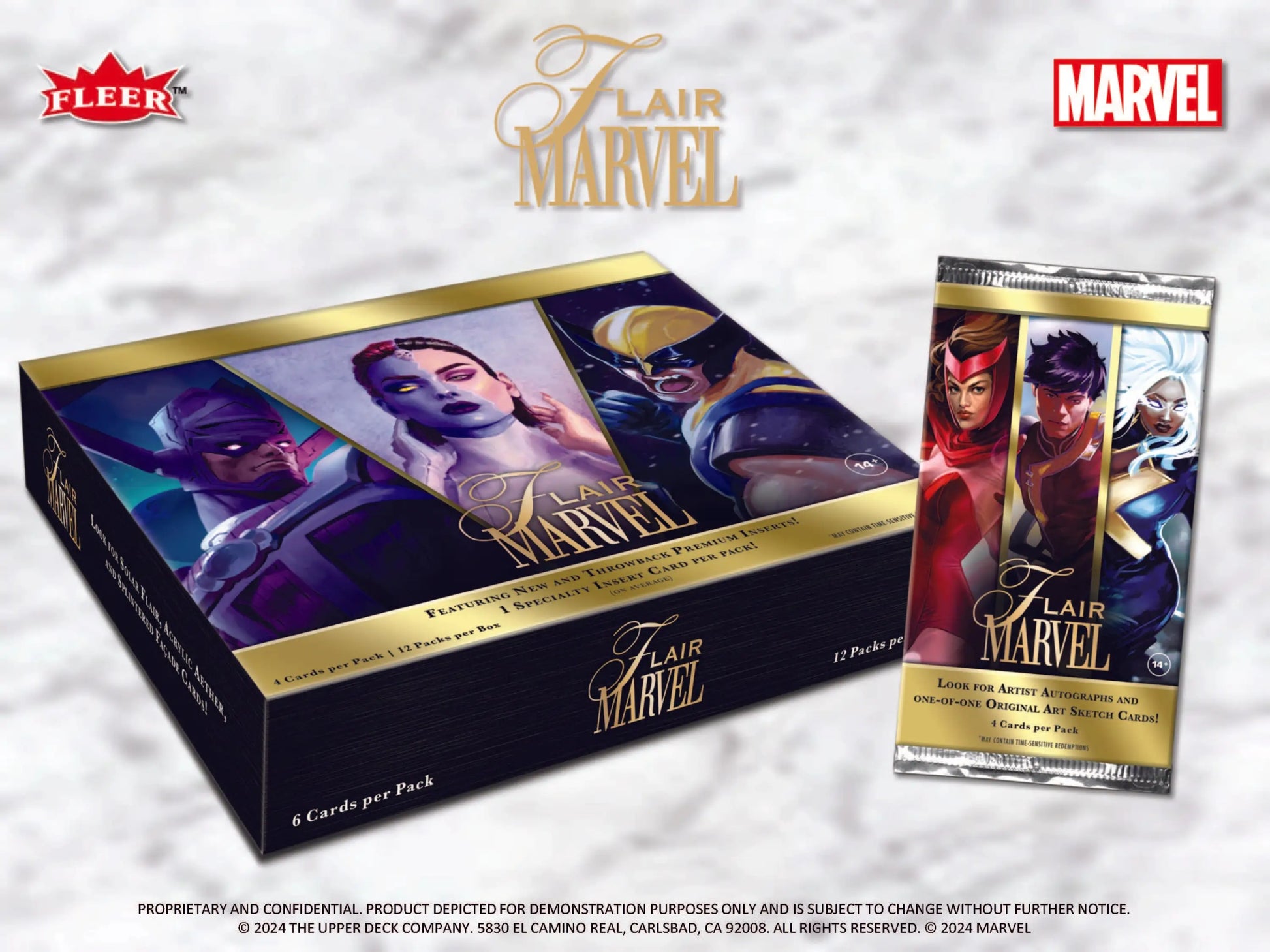 Upper Deck 2024 Marvel Flair Hobby Box with Marvel superhero trading cards