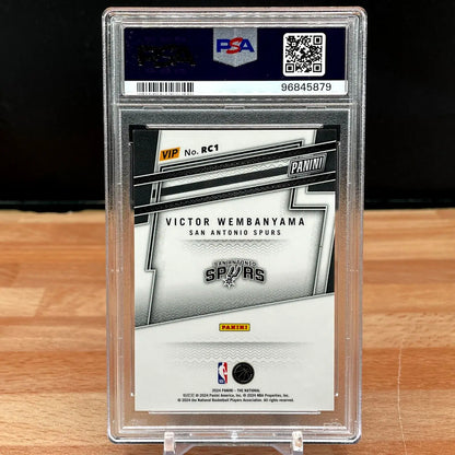 Graded Victor Wembanyama rookie card from Panini National VIP Gold RC #RC1 PSA 9