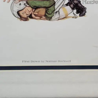 Partial view of First Down artwork by Norman Rockwell featuring sporting boys